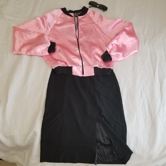 Speechless Retro Black Pencil Skirt with Polka Dot Kick Pleat - Picture 2 of 5